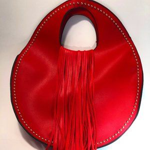 Red Fringed Satchel